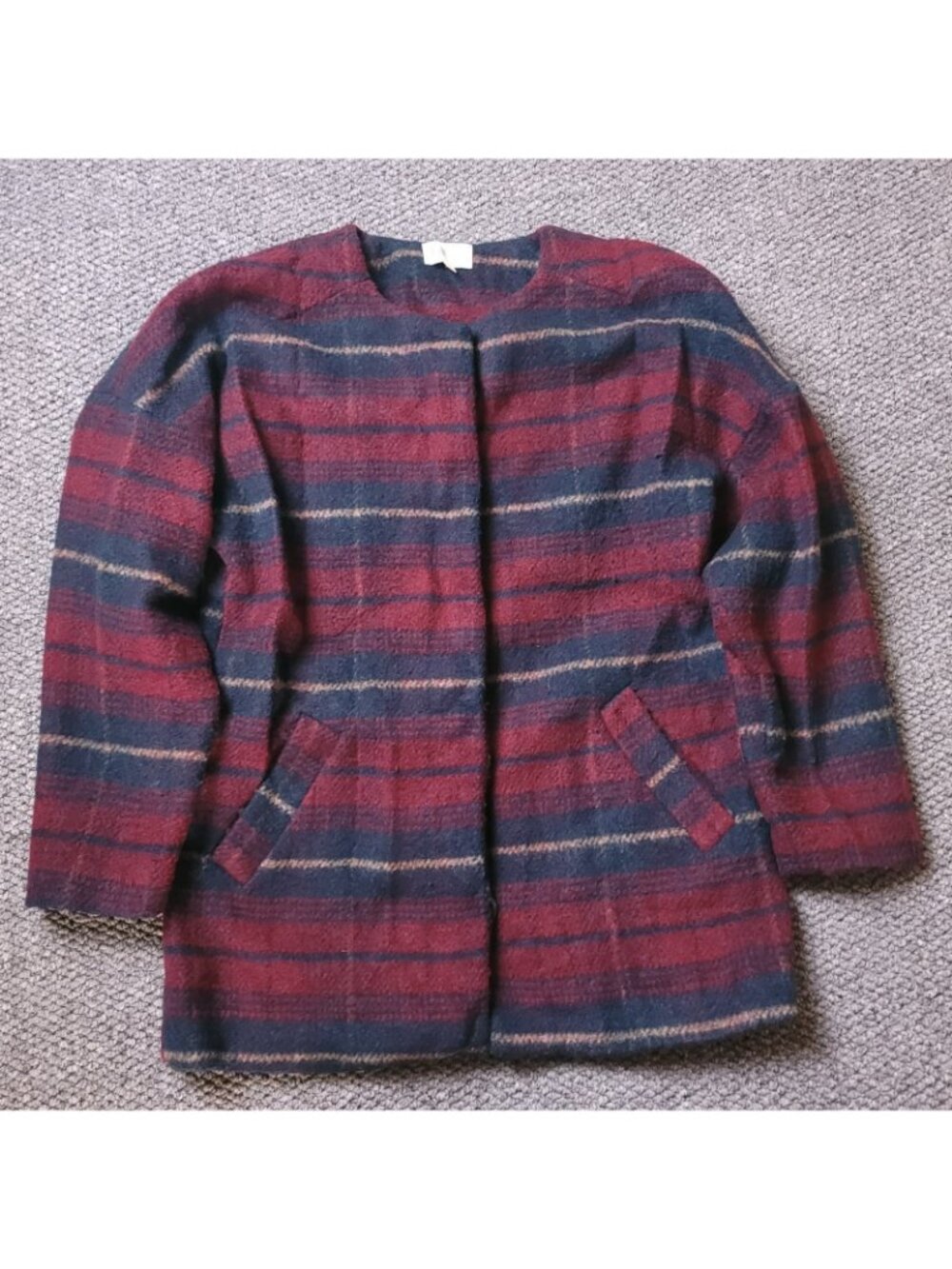 Jolt Jacket Womens XS Extra Small Snap Button Wool Acrylic Striped y2K Fair Isle